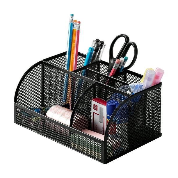 Deli Mesh Desktop Organizer Office Supplies, 7 Compartments, Black ...