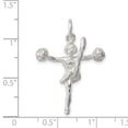 thumbnail image 2 of 925 Sterling Silver Solid Polished Cheerleader Charm 24x23mm Wide Pendant Necklace for Women, 2 of 2