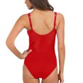 thumbnail image 4 of Efsteb Women Swimsuit Clearance Solid Color Fashion Bathing Suit Summer Swim Swimsuits Beach Bikini Slim Swimwear (Red,M), 4 of 4
