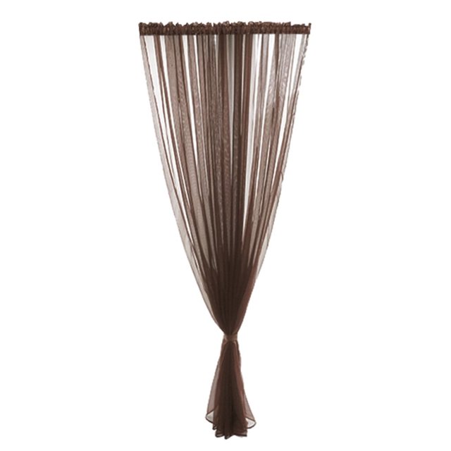 ¡Oferta! Cortina Nayueo de color Trilon, de una sola pieza, con varilla de enhebrado, 200 x 100 cm (alto x ancho), color caqui, con hojas, tul, tratamiento para ventanas, cenefa de gasa, 1 panel de