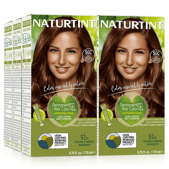 Naturtint Permanent Hair Color 5GC Deep Cinnamon Chestnut (Pack of 6), Ammonia Free, Vegan