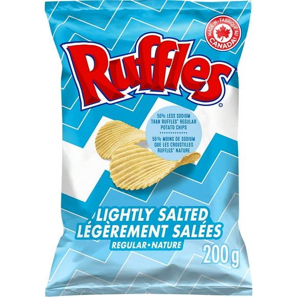 Ruffles Regular Lightly Salted Potato Chips, 200g