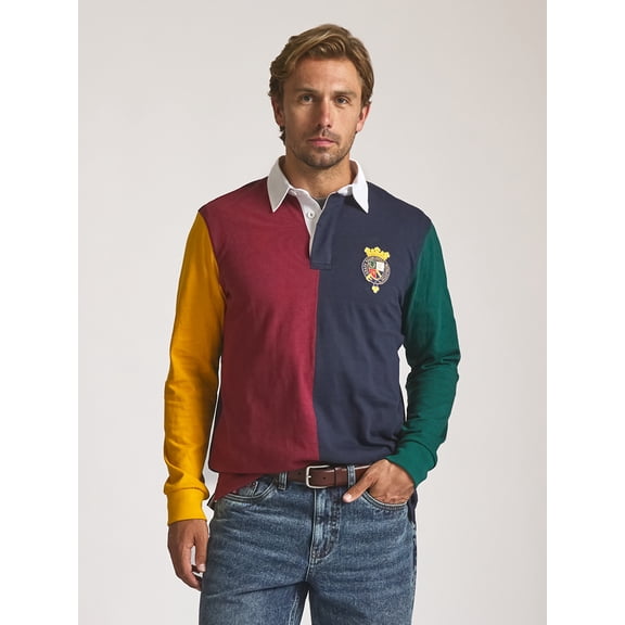 Chaps Men’s and Big Men’s Heritage Colorblocked Rugby Shirt, Sizes S–2XL