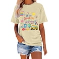 thumbnail image 2 of Women's Graphic Short Sleeve Teacher T-Shirt Butter T Shirt Teach Tshirt Cute Teacher Life Shirts Special Education Tee Inspirational Tops Beige,L, 2 of 7