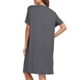 thumbnail image 6 of Women's Nightgowns & Sleepshirts Pajama Sleeveless Lace Sexy V Neck Sleep Dress Sleepwear Dark Gray XL, 6 of 7