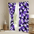 thumbnail image 2 of jejeloiu Abstract Geometric Lines Curtains Pack of 2 (42x84 Each),Geometric Theme Curtains Blackout,Black White Purple Bedroom Curtains For Children,Breathable Home Decor, 2 of 5