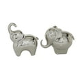 thumbnail image 5 of 6", 7"H Silver Porcelain Ceramic Elephant Sculpture, by DecMode (2 Count), 5 of 8