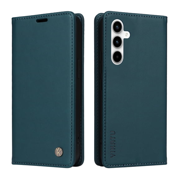 Flip Phone Case for Samsung Galaxy A35 5G, Kickstand and 2 Card Slots, Shockproof and Scratch Resistant, Blue