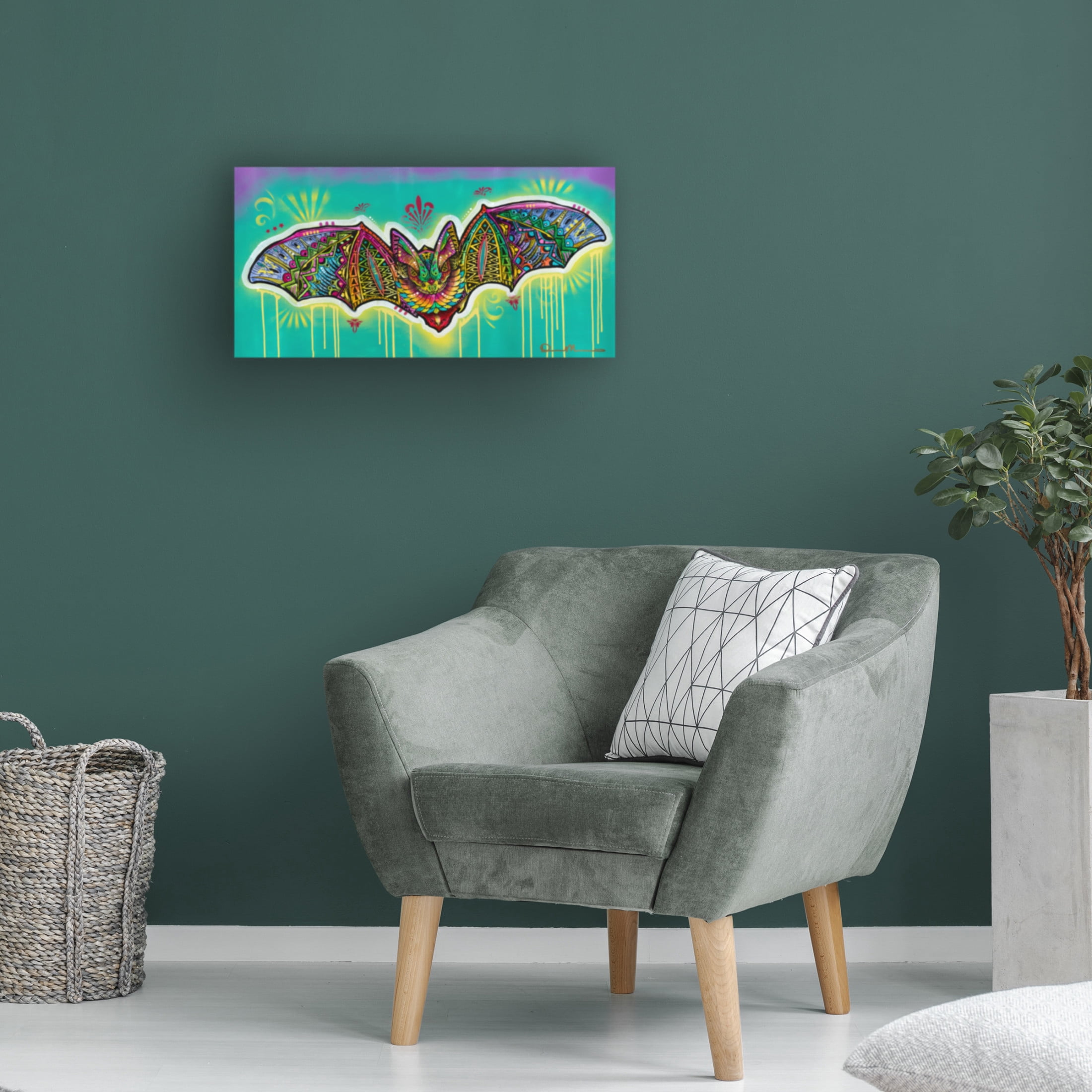 Canvas Wall Art - Dean Russo 'Shaman Bat' Wall Art for Living Room, Bedroom, or Office Décor by Trademark Fine Art - 32 x 16 Inches