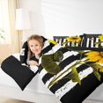 thumbnail image 4 of Feelyou Rustic Sunflower 3-Piece Full Comforter Set, Retro Flag Butterfly Animal Bedding, 4 of 8