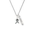 thumbnail image 2 of Delight Jewelry Silvertone Scroll Ribbon with Black Crystal Silvertone Believe Faith Prayer Hope Bar Charm Necklace, 23", 2 of 4