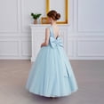 thumbnail image 3 of Flower Girl Dress Kids V-Back Puffy Tulle Satin Flowergirl Wedding Guest Party Birthday Bridesmaid Pageant Prom Gown, 3 of 3