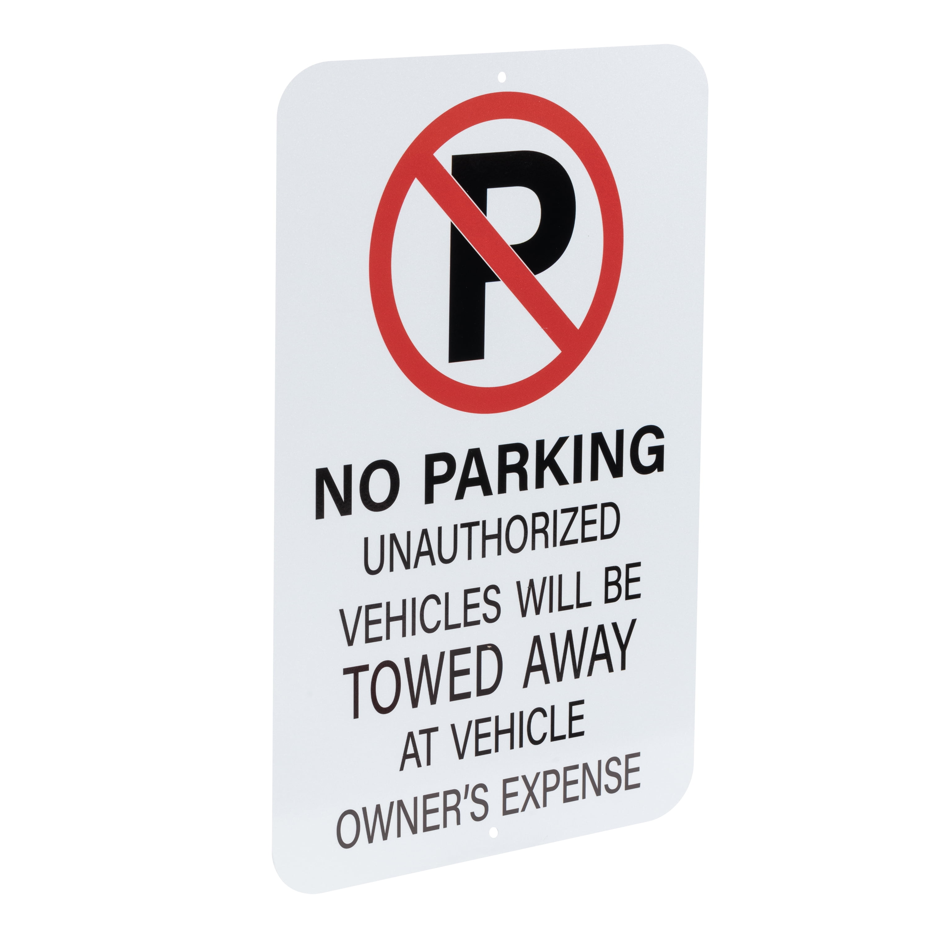 (10 pack) Pen+Gear No Parking Sign, 12x18 inches- Vibrant White/Red, Steel, Versatile Installation for Indoor/Outdoor