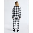 thumbnail image 3 of Joyspun Women’s Stretch Velour Long Sleeve Top, Pants, and Socks Pajama Set, 3-Piece, Sizes XS-4X, 3 of 5