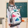thumbnail image 7 of FORMRS Unisex School Backpack 17" Student Travel Bag with Laptop Compartment, Green Retro Triangles, 7 of 7