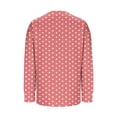 thumbnail image 3 of Dasayo Loose Tops for Teachers V-Neck Pink Blouses Fall Side Split Cute Polka Dot Tees Women's Sweatshirts XXXXXL, 3 of 4