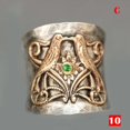 thumbnail image 1 of Vintage Carved Golden Ring Round Tube Ring With Dragonfly/bee/bird Pattern Retro Style, 1 of 3