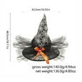 thumbnail image 3 of Djunllk Witch Hat 17 in Wide Brim Spiderweb Mesh Wizard Hat Cosplay Accessories for Halloween Costume Party Christmas Masquerade Carnivals, 3 of 4
