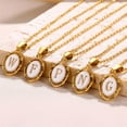 thumbnail image 4 of PAURO Initial Necklaces for Women Oval A-Z Pendant Gold Plated Stainless Steel Chain Dainty Alphabet Letter K Cute Statement Personalized Jewelry Gold Q, 4 of 6