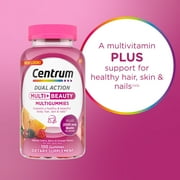 Centrum Multi Plus Beauty Gummy Multivitamin for Women With Vitamin A, B, C, D & E, Fruit, 100 Count