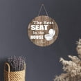 thumbnail image 4 of Zomyto 10"x10" Funny Round Wooden Sign the Best Seat in the House Hanging Wooden Sign Rustic Home Toilet Art Wall Decor, 4 of 4