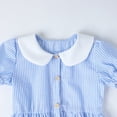 thumbnail image 5 of HILEELANG 2-7T Toddler/Little Girls Light Blue White Stripe 100% Cotton Dress Size 4T, 5 of 8