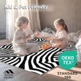 thumbnail image 4 of ODIKA 6'x9' Machine Washable Non-Slip Area Rug, Safari Stripes Bold Monochrome Zebra Hide High Traffic Rug, Black, 310966, 4 of 5