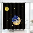 thumbnail image 5 of Astronaut Shower Curtain Funny Spaceman Universe Glaxy Cartoon Shower Curtains Black Sky Stars Moon Shower Curtain for Kids Bathroom Decor Set with 12 Hooks 72x72 inches, 5 of 6