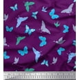 thumbnail image 1 of Soimoi Purple Cotton Poplin Fabric Butterflies Butterfly Printed Craft Fabric by the Yard 42 Inch Wide, 1 of 1