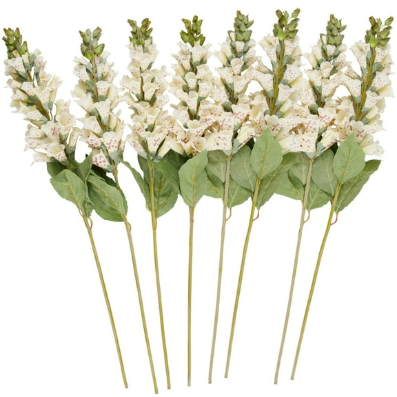 32" Plastic Floral Tall Foxglove Artificial Flower Stem, by DecMode (8 Count)