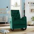 thumbnail image 3 of EUROCO High Back Rocking Chair Nursery Chair, Comfortable Rocker Fabric Padded Seat, Modern High Back Armchair, Upholstered Rocking Chair for Living Room,Green, 3 of 7