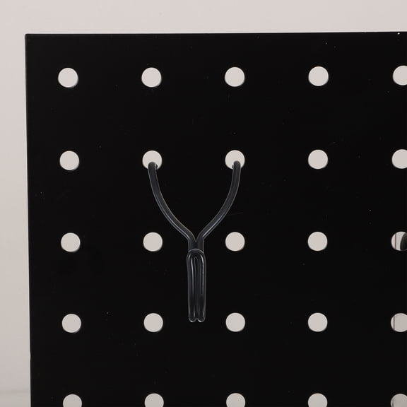 DEEPCRAFF Heavy-Duty Black Metal Pegboard Wall Panel for Craft Room Organization and Tool Storage