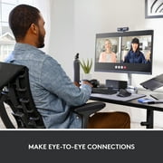 Logitech Brio 500 Full HD Webcam with Auto Light Correction, Noise Reduction, Privacy Cover, Graphite