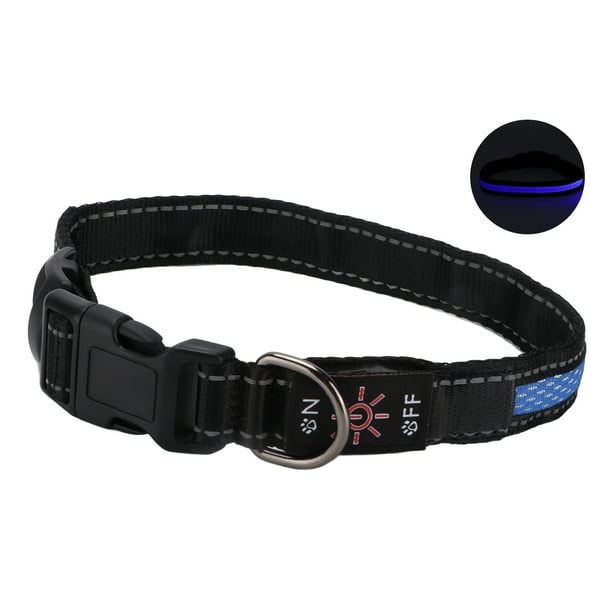 Collar Luminoso para Perros con Tiras Reflectantes Collar LED Antienredos para Gatos PerrosAzul L