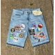 thumbnail image 5 of Pantalones cortos de mezclilla irregulares bordados para hombres y mujeres, retales antiguos, Retro americano, Harajuku suelto, informal, nuevo, Y2K, 5 of 5