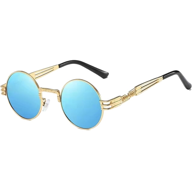 Las gafas de sol redondas retras de la pierna del resorte del marco forman las gafas de sol de la tendencia, hechas de aleación, TAC