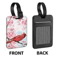 thumbnail image 2 of WIRESTER Rectangle PU Leather Luggage Tags for Travel Suitcase Baggage 4.05 x 2.83 inches - Red Cardinal Bird In Spring, 2 of 7