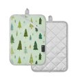 thumbnail image 2 of 2 Pack Pot Holders for Kitchen Heat Resistant Hot Pads Sets for Cooking Baking Green Christmas Trees and Snowflakes, 2 of 7