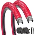 thumbnail image 1 of Neumáticos y tubos para bicicleta SIMEIQI 26 x 2.125 rojos, paquete de 2, 1 of 7