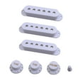 thumbnail image 2 of STARTIST 3pcs Pickup Covers+3pcs Knobs+1pc Toggle Tip Set for Electric Guitar White, 2 of 9
