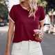 thumbnail image 2 of Top de cuello redondo de manga corta casual de color sólido de verano para mujer OAVQHLG3B Store  lin121212, 2 of 5