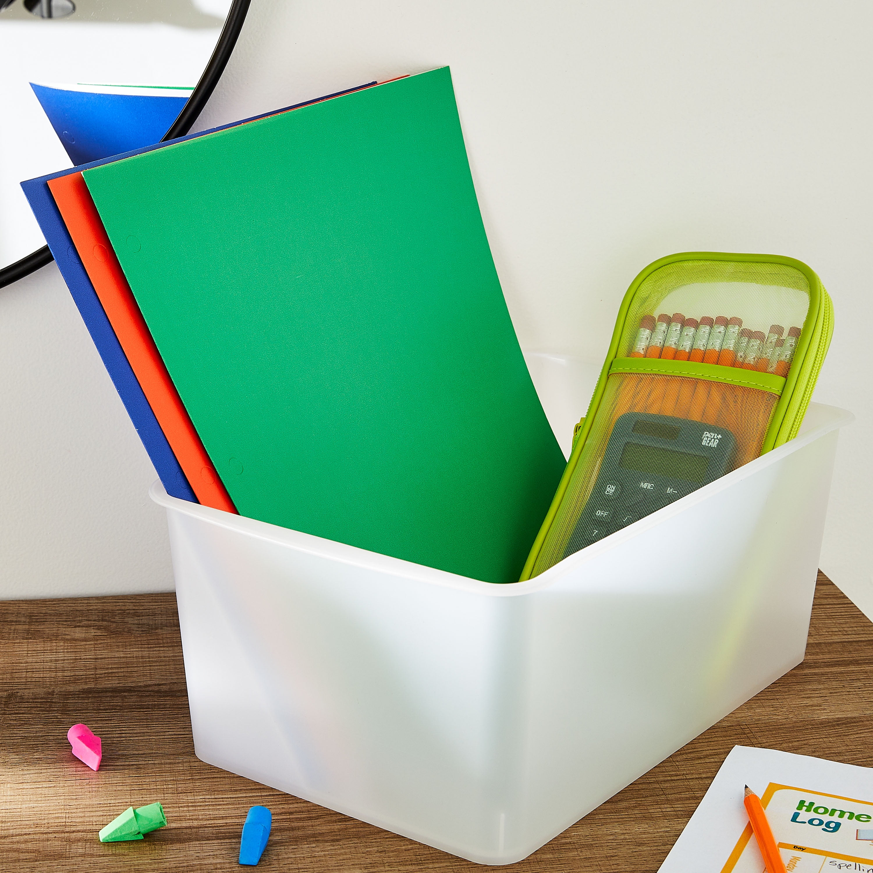 Pen+Gear Cubby Bin, 12.27 x 7.96 x 5.12 in, Clear, 8-Pack