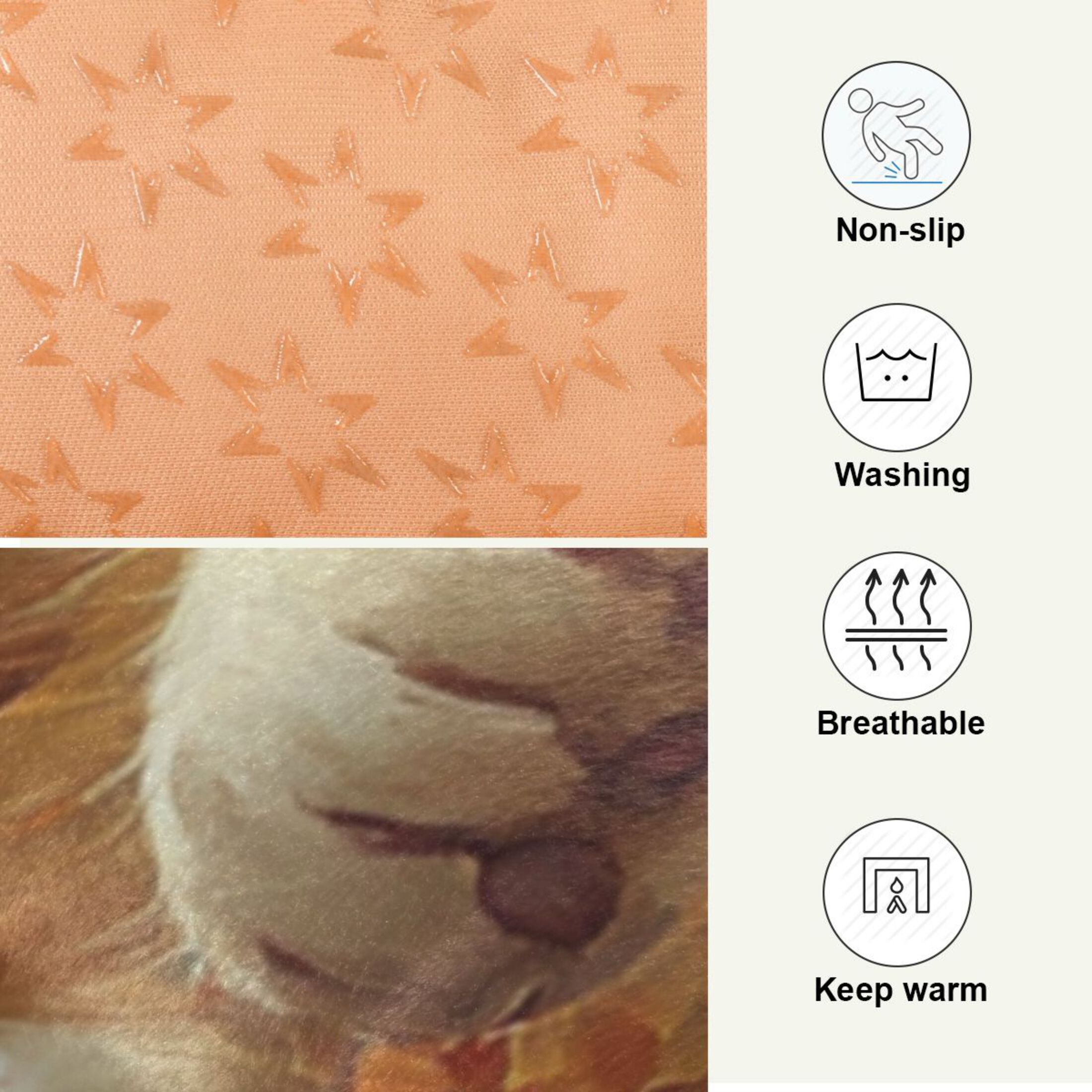 Qxltty Orange Cat Leaf Fall Ped Pad Wear-resistant and Hard to Bite Through Sleeping Pad for Small Medium Large Dogs Winter Pet Bed 36×24in
