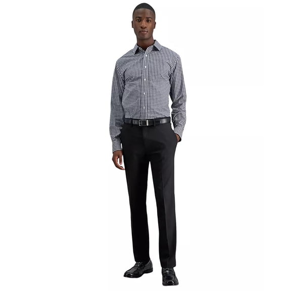 Kenneth Cole Mens Slim fit Dress Pants 32 / 32 Black Solid Stretch