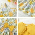 thumbnail image 4 of Younger Tree Baby Girl Fall Dresses Cardigan 2PCS Clothes Set Floral Print Sleeveless Sundress and Long Sleeve Coat Sets for 4-5T, 4 of 7