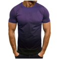 thumbnail image 2 of SDNall Mens Casual Short Sleeve T-Shirts Slim Contrast Color Tee Gradient Summer Tops Crewneck Casual Shirts Workout Tshirts Mens T-Shirts (Brown,Sizes:S-4XL), 2 of 7