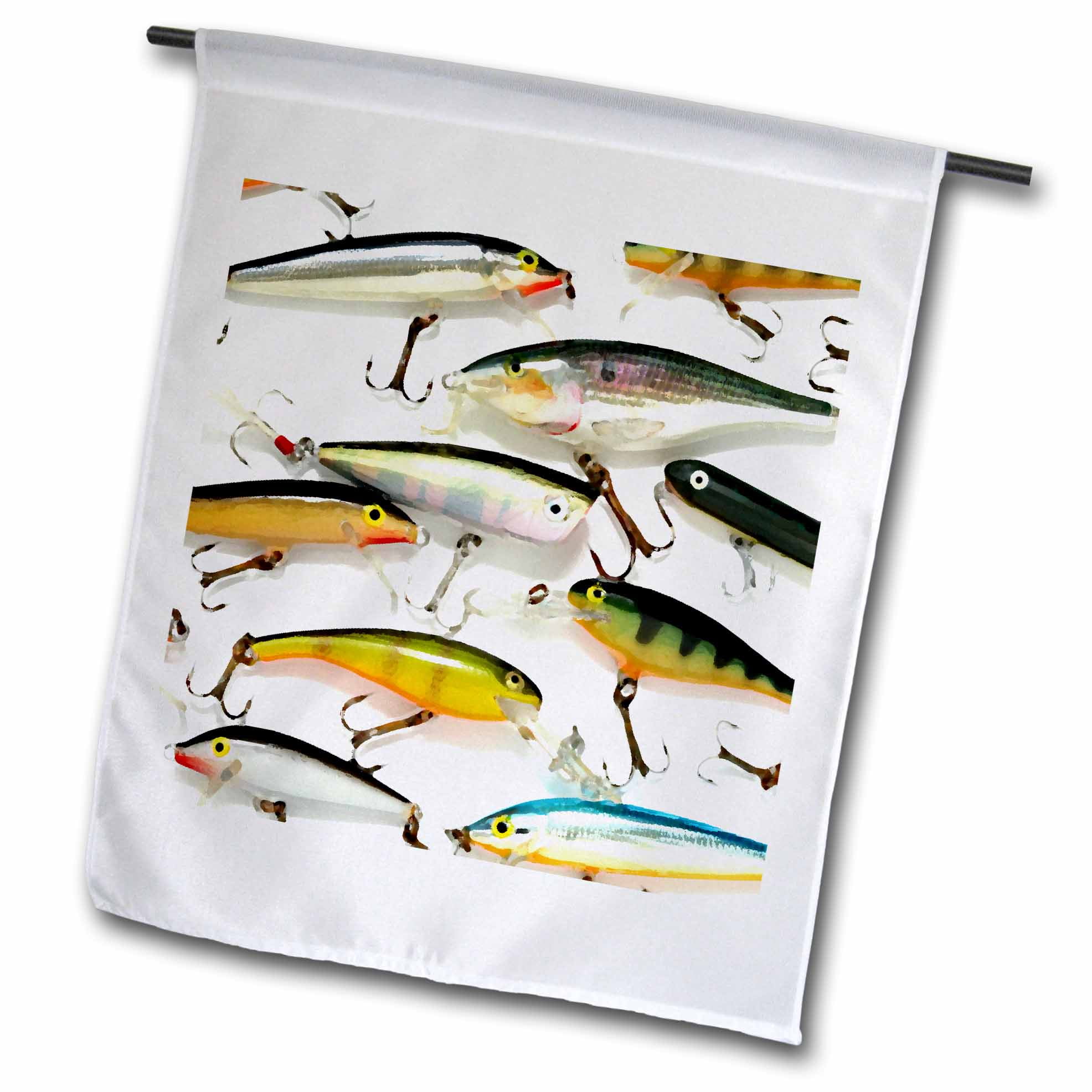 3dRose Fly fishing Lures Garden Flag, 12 by 18inch