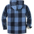 thumbnail image 2 of SPEEDRUN Mens Flannel Hoodie Plaid Jacket Fleece Sherpa Lined Full Zip Up Sweatshirt Winter Hooded Shirts Coat Blue 2XL, 2 of 5