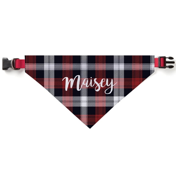 Personalized Christmas Plaid Pet Bandana