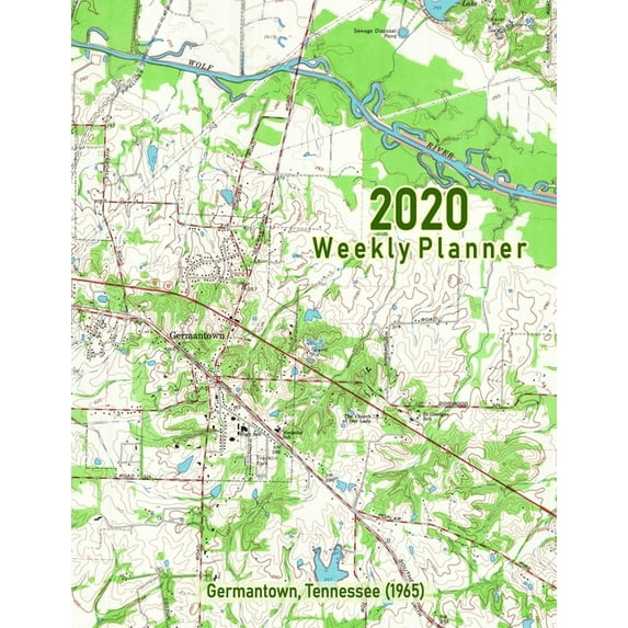 2020 Weekly Planner: Germantown, Tennessee (1965): Vintage Topo Map Cover